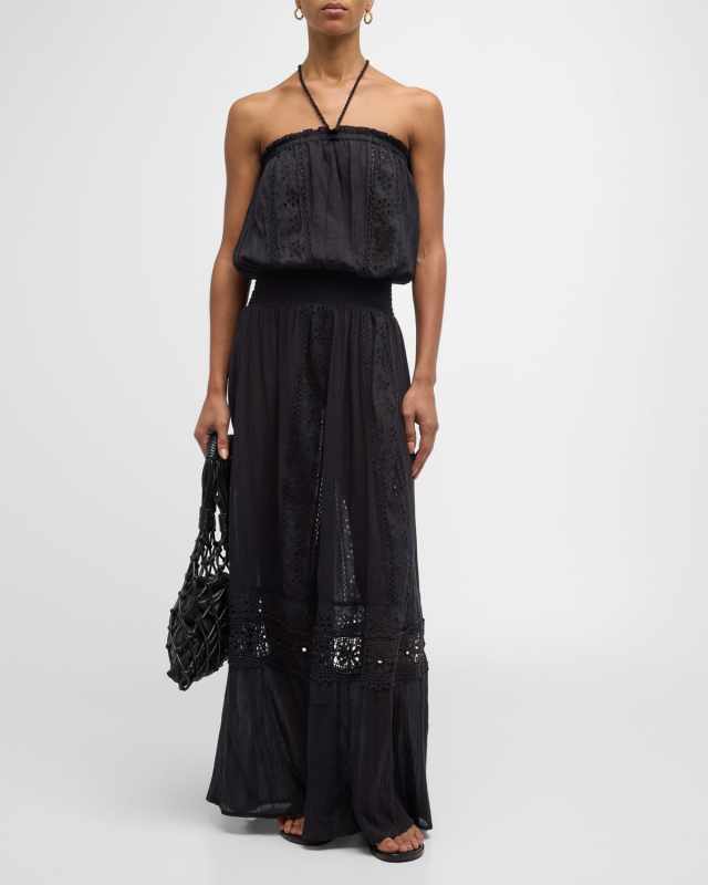 Elyse Crochet Halter Maxi Dress
